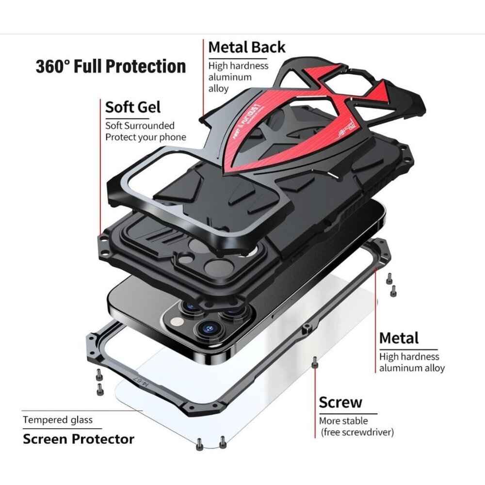 Armor Phone Case for iPhone 15 Pro Max Military Grade Drop Tested 360 Full Prote